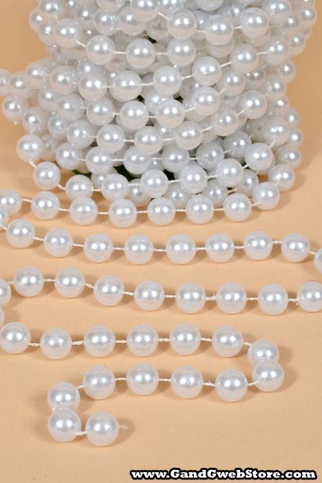 12mm X 10yds Pearl Garland White