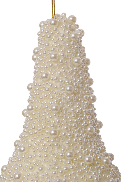 13" Pearl Teardrop Hanging Deco