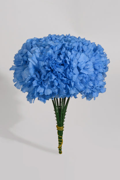 7" Silk Carnation Pick Blue Pkg/100