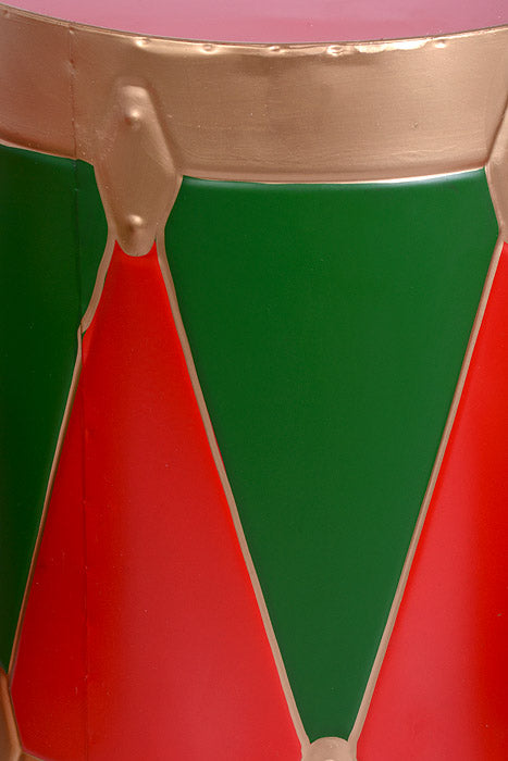 7.75"/12"/16" Metal Drum Red/Green/Gold Set/3