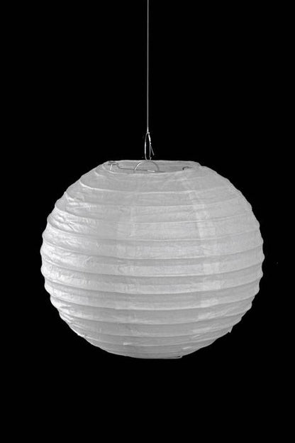 8" Round Paper Lantern White