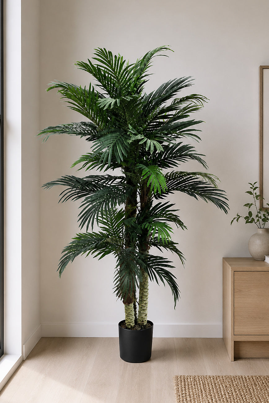 6Ft Artificial Phoenix Palm Tree In Pot Green