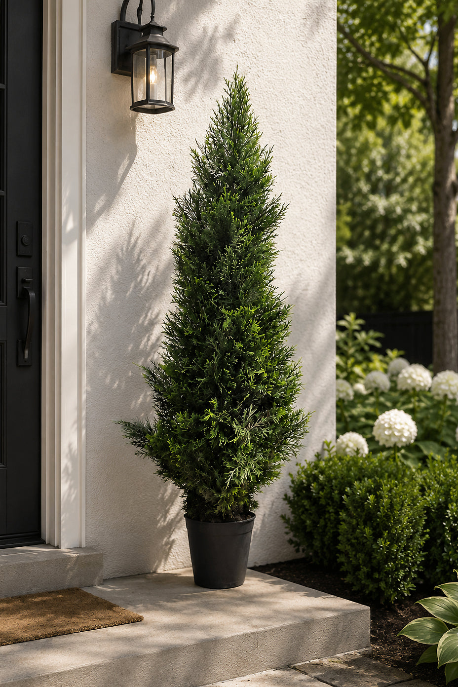 48" Uv Protected Cedar Topiary In Pot Green