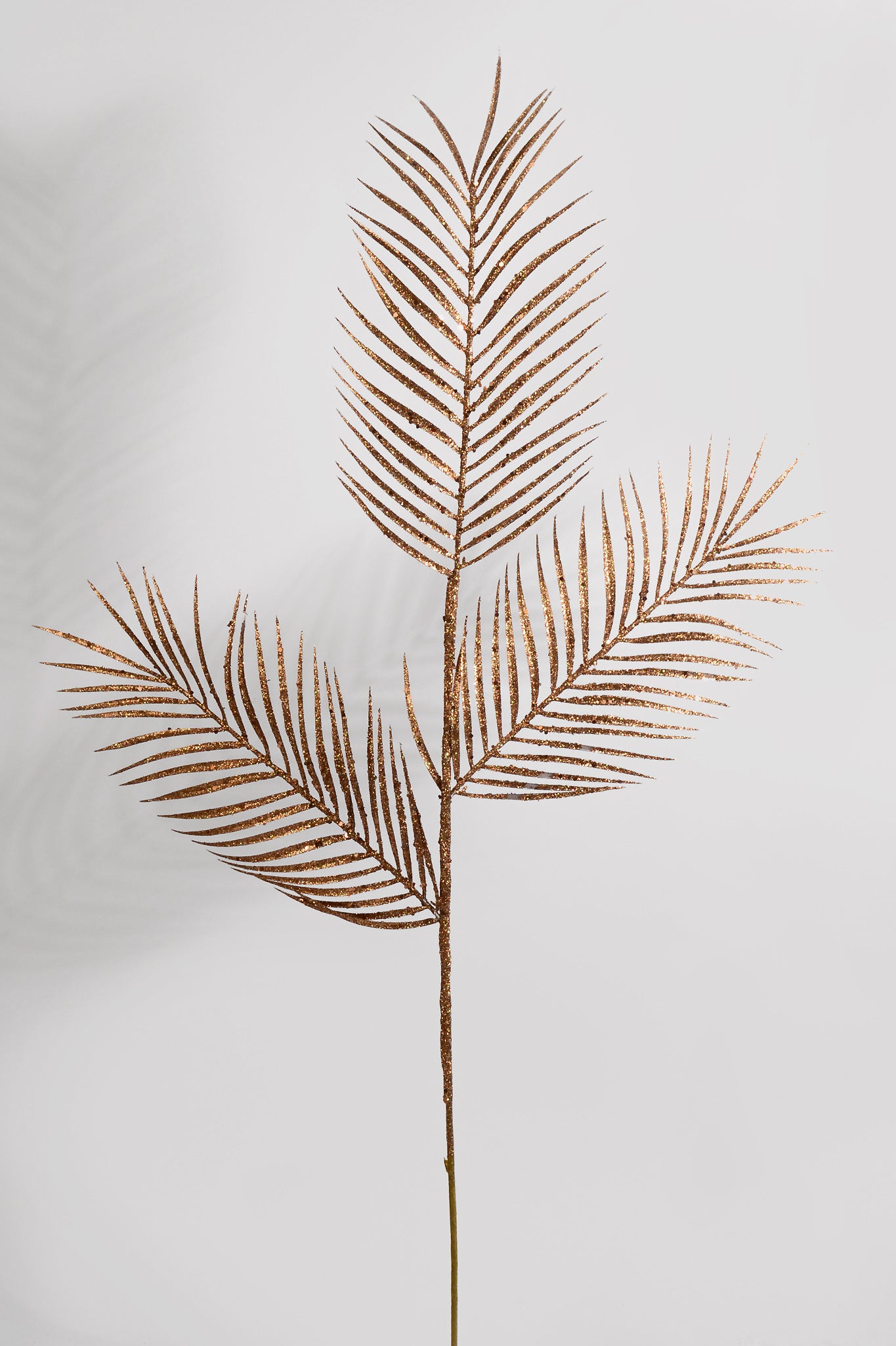 34" Glitter/Mica Triple Palm Leaf Spray Copper