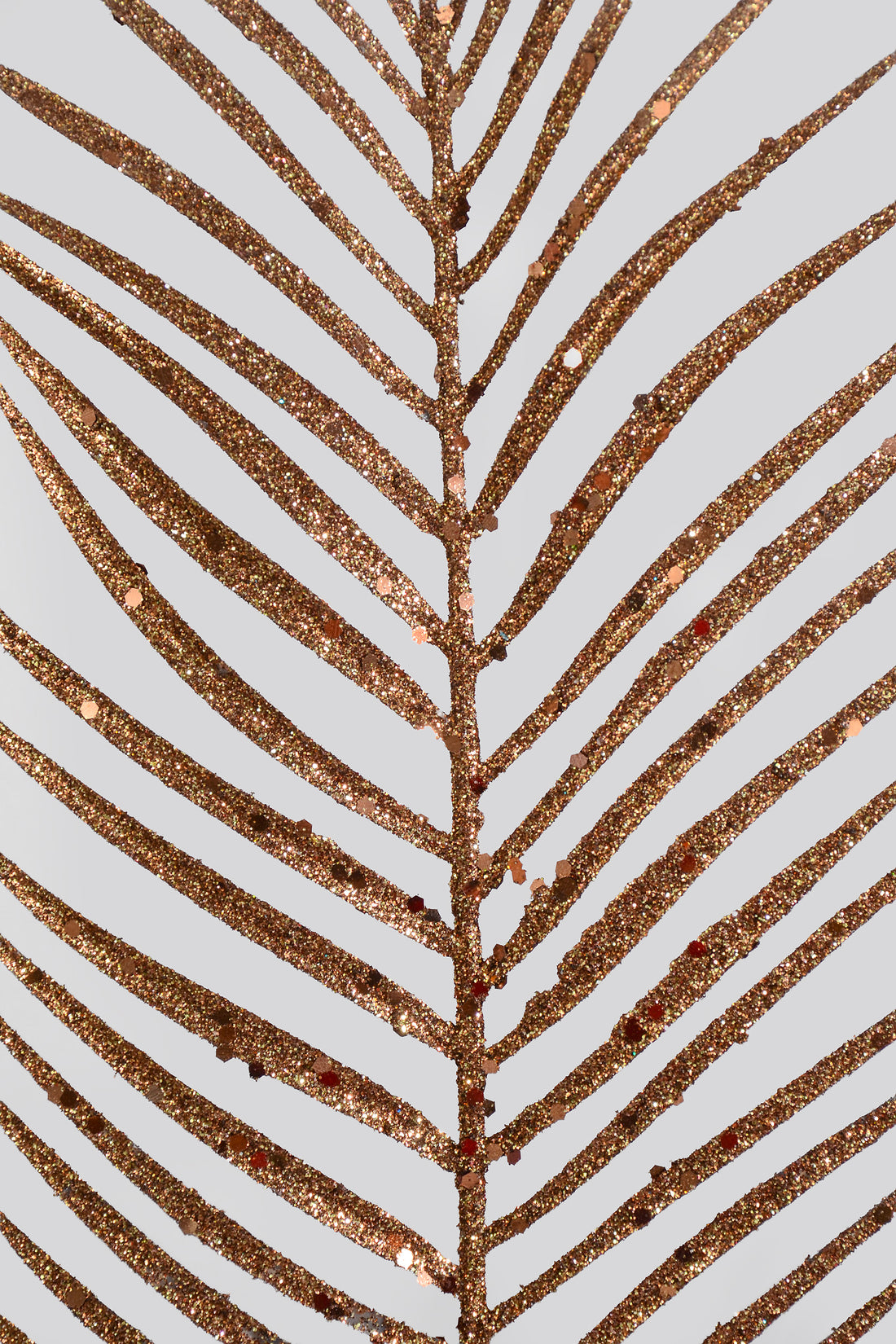 34" Glitter/Mica Triple Palm Leaf Spray Copper