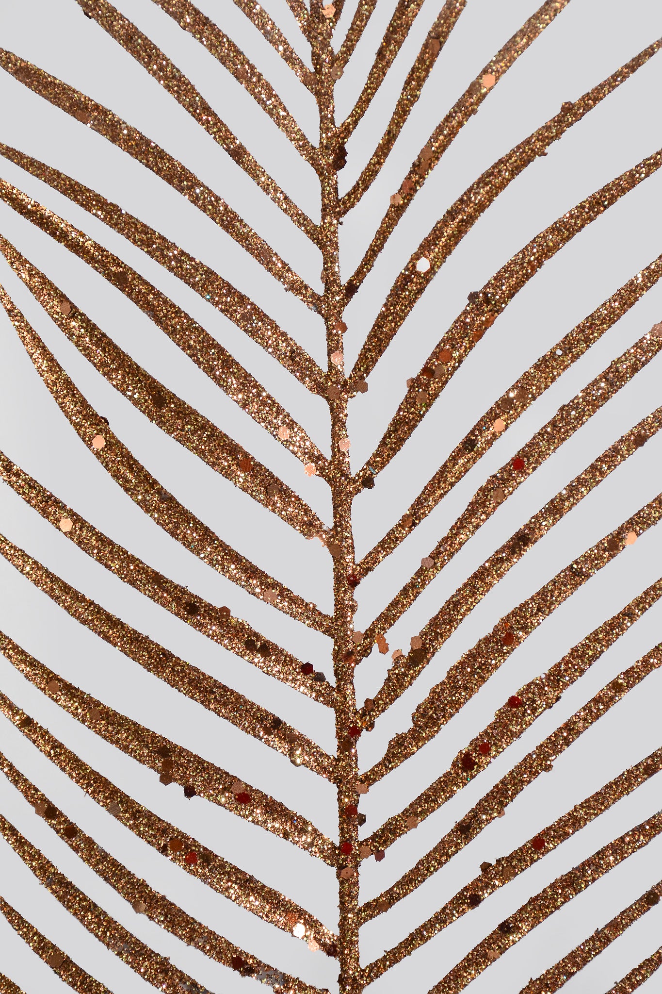 34" Glitter/Mica Triple Palm Leaf Spray Copper
