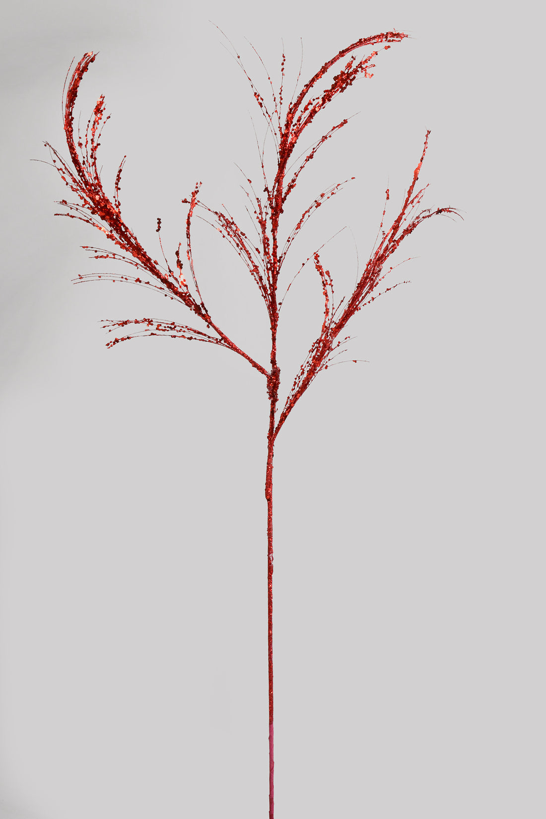 33" Glitter/Sequin Pampas Gras Spray Red