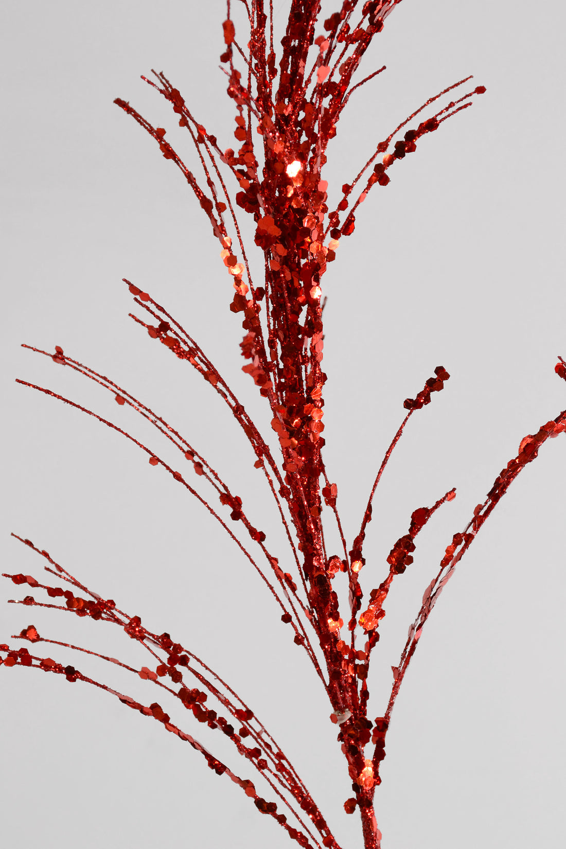 33" Glitter/Sequin Pampas Gras Spray Red