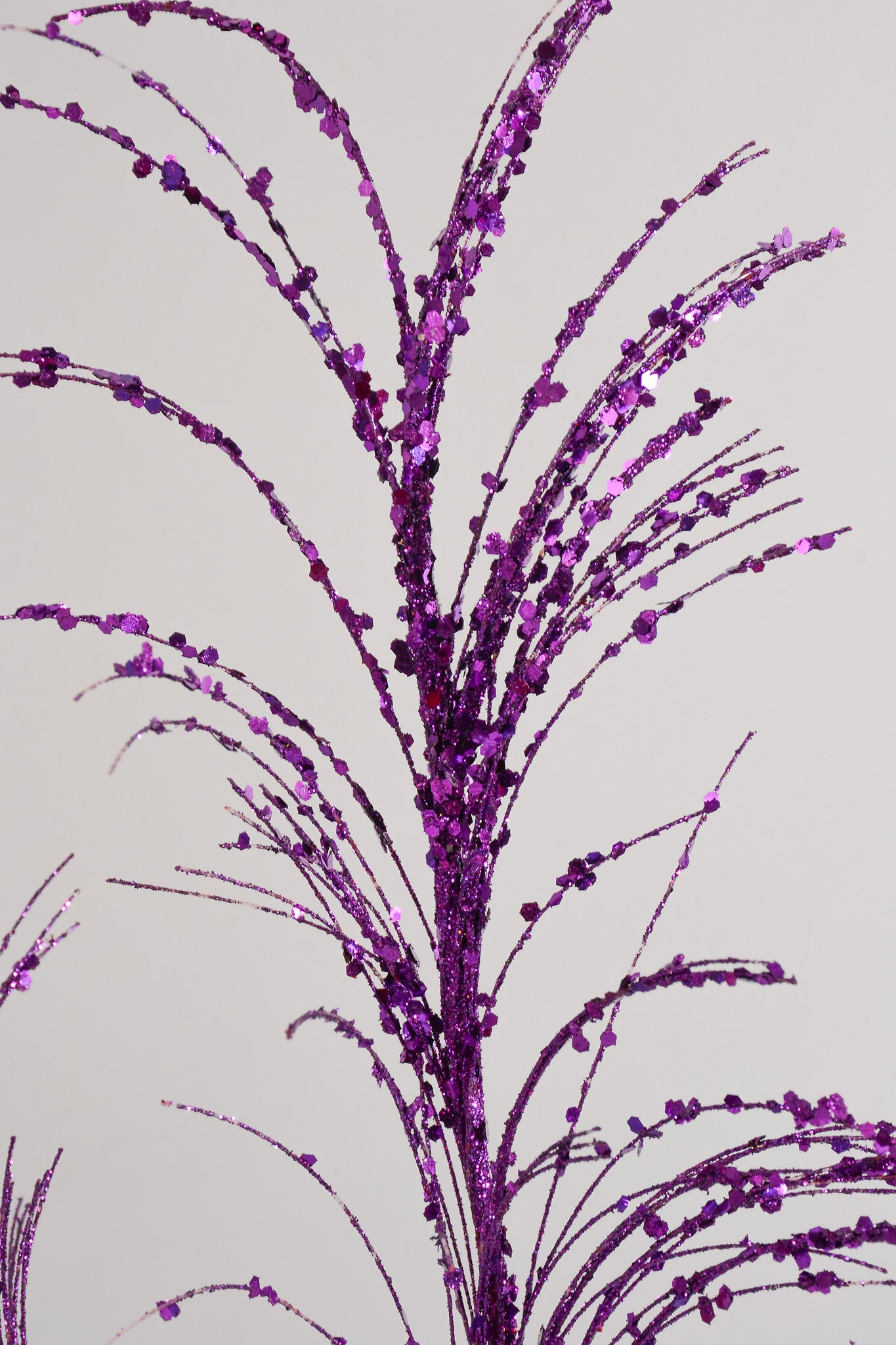 33" Glitter/Sequin Pampas Grass Spray Purple