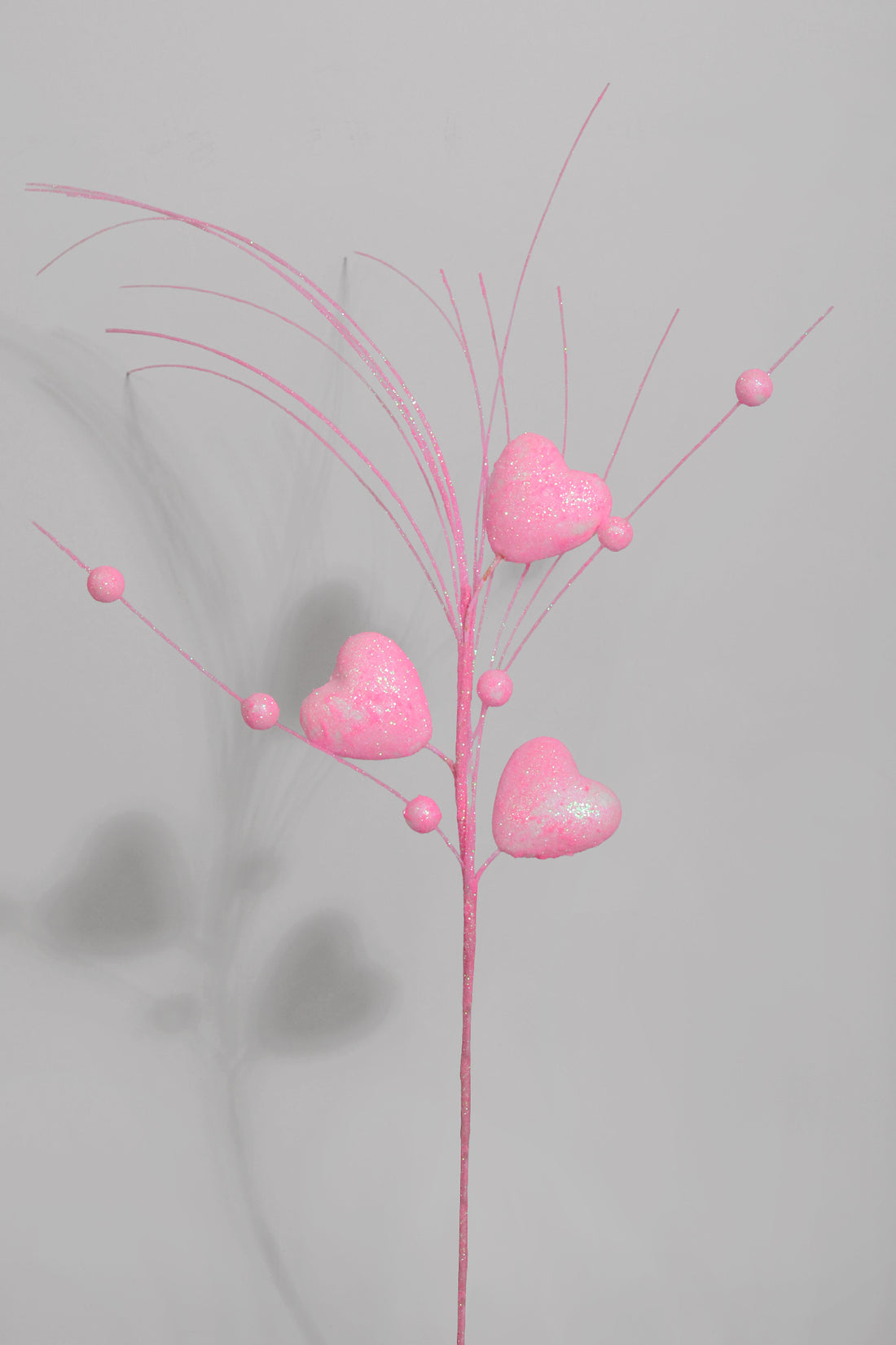 19" Glitter Heart W/Rain Spray Pink
