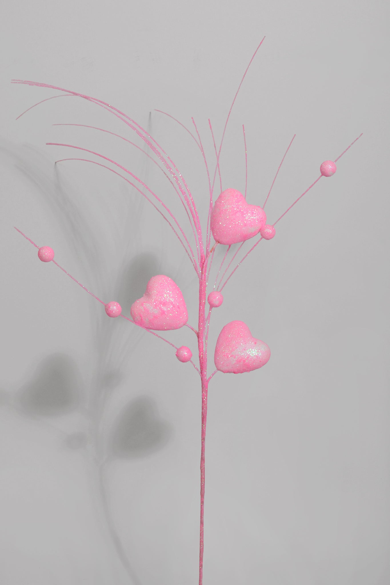 19" Glitter Heart W/Rain Spray Pink