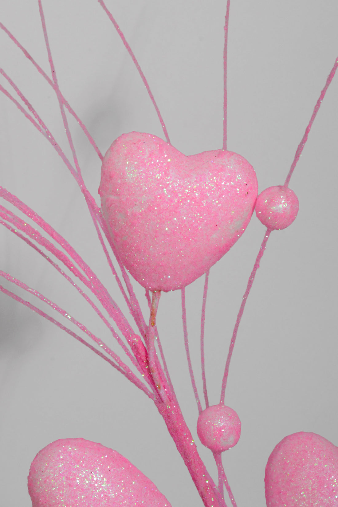 19" Glitter Heart W/Rain Spray Pink