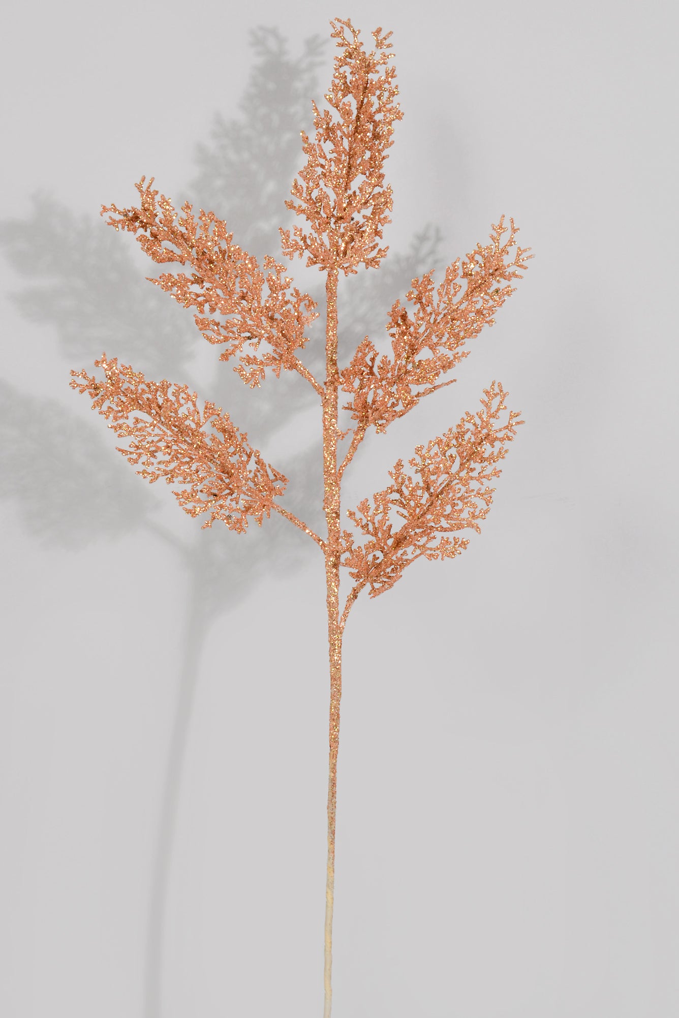 29" Sequin Coral Leaf Spray Coral