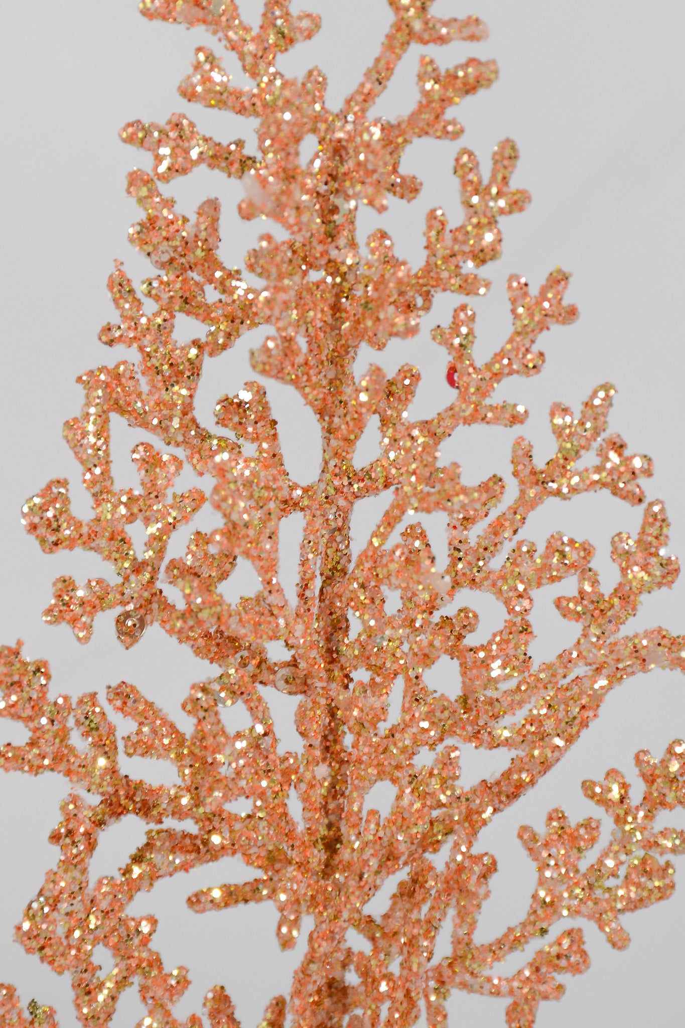 29" Sequin Coral Leaf Spray Coral