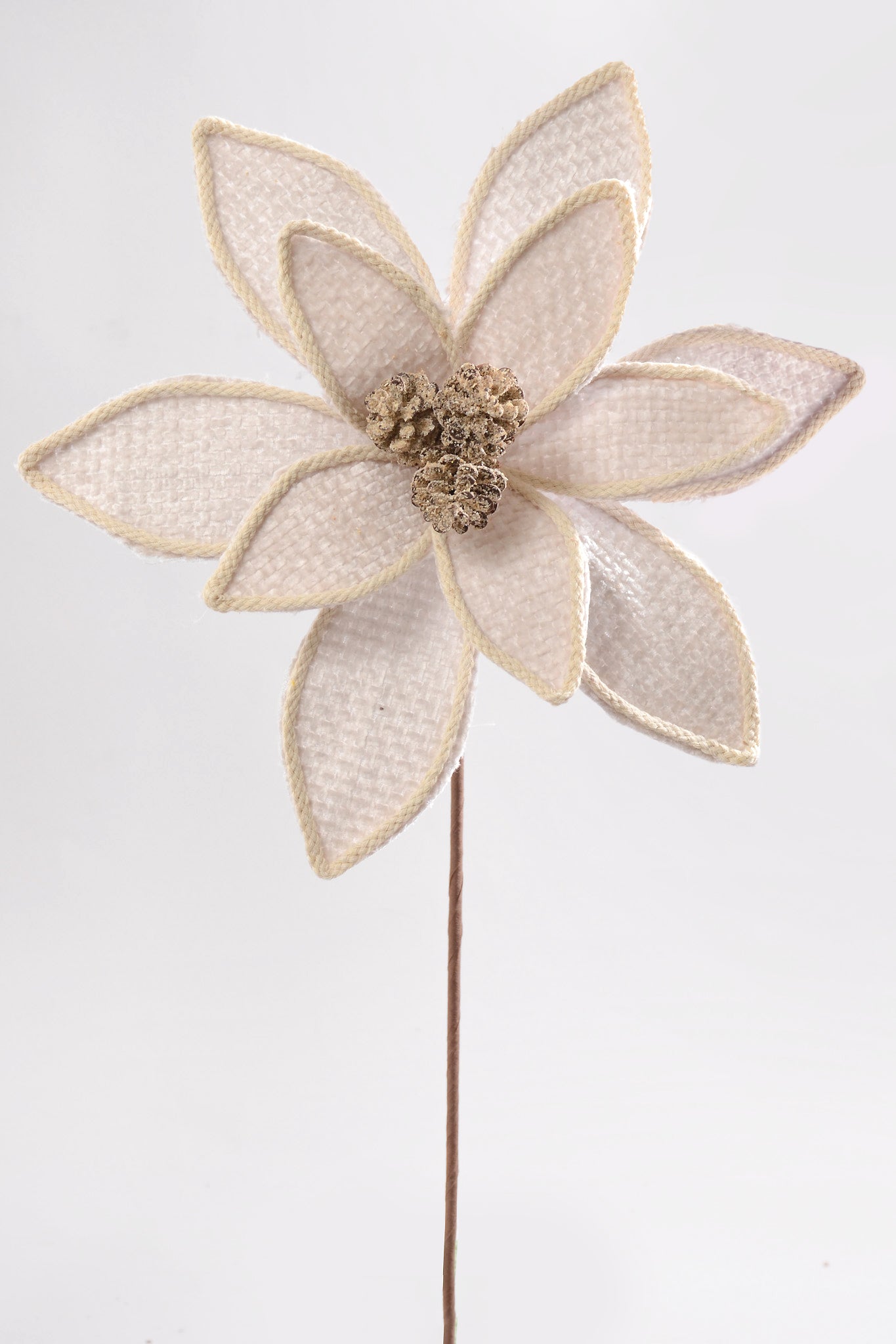 26" Forest Edge Poinsettia Stem Ivory