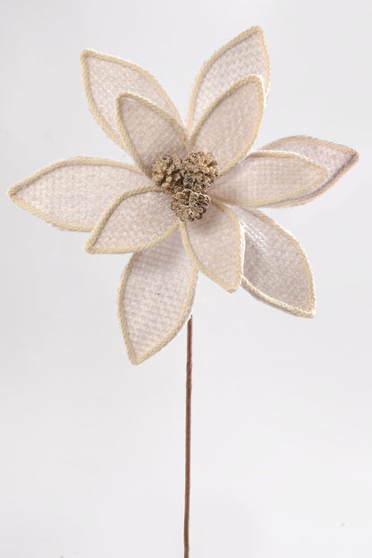 26" Forest Edge Poinsettia Stem Ivory