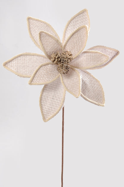 26" Forest Edge Poinsettia Stem Ivory