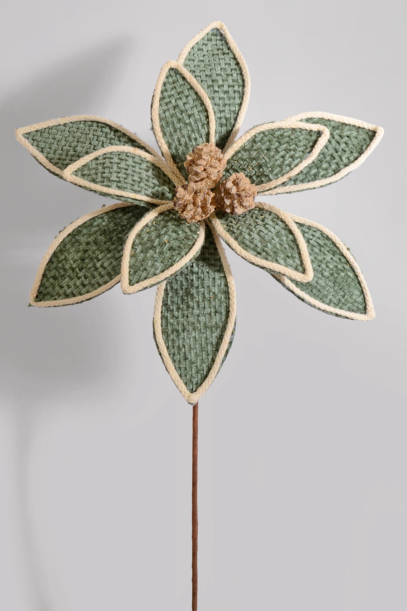 26" Forest Edge Poinsettia Stem Green