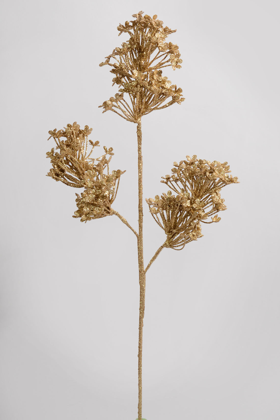 23" Mini Glitter Hydrangea Spray Gold