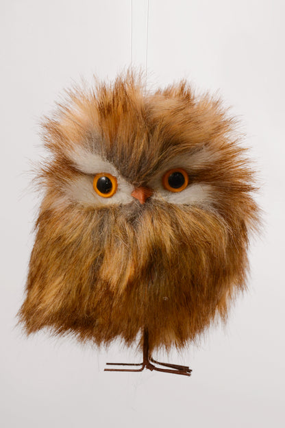 4" Night Owl Ornament Brown/Natural