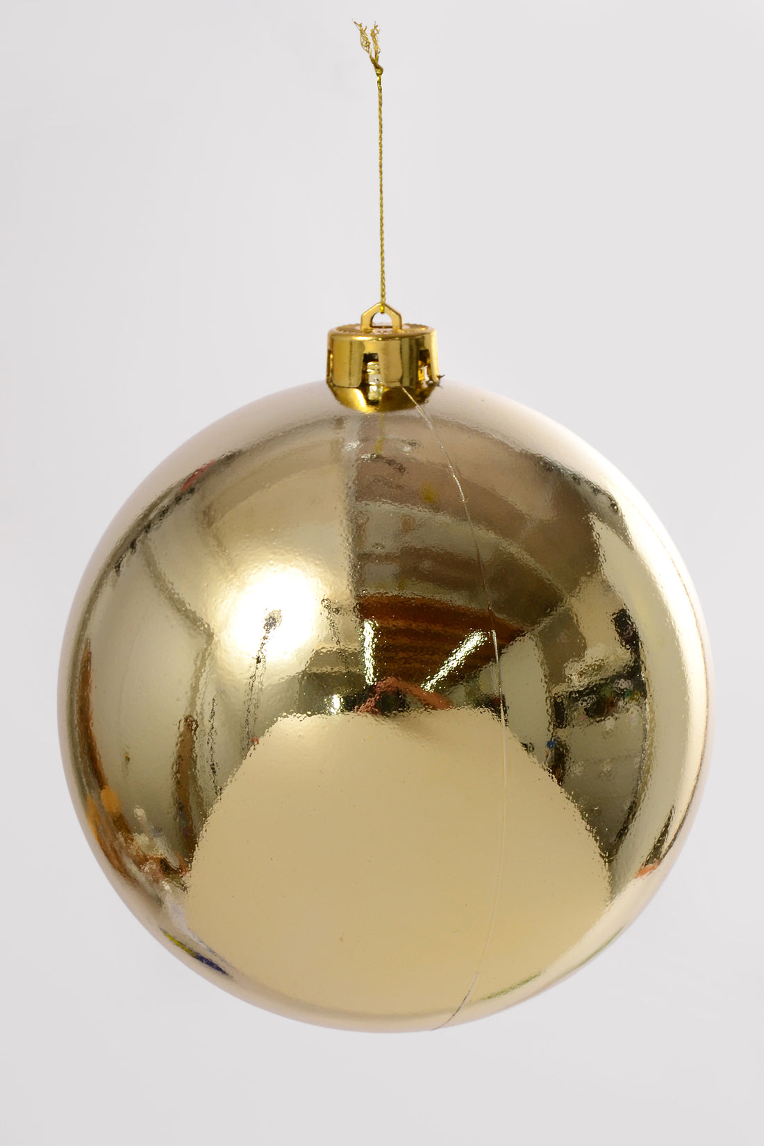 150Mm Shiny Plastic Ornament Ball Pale Gold