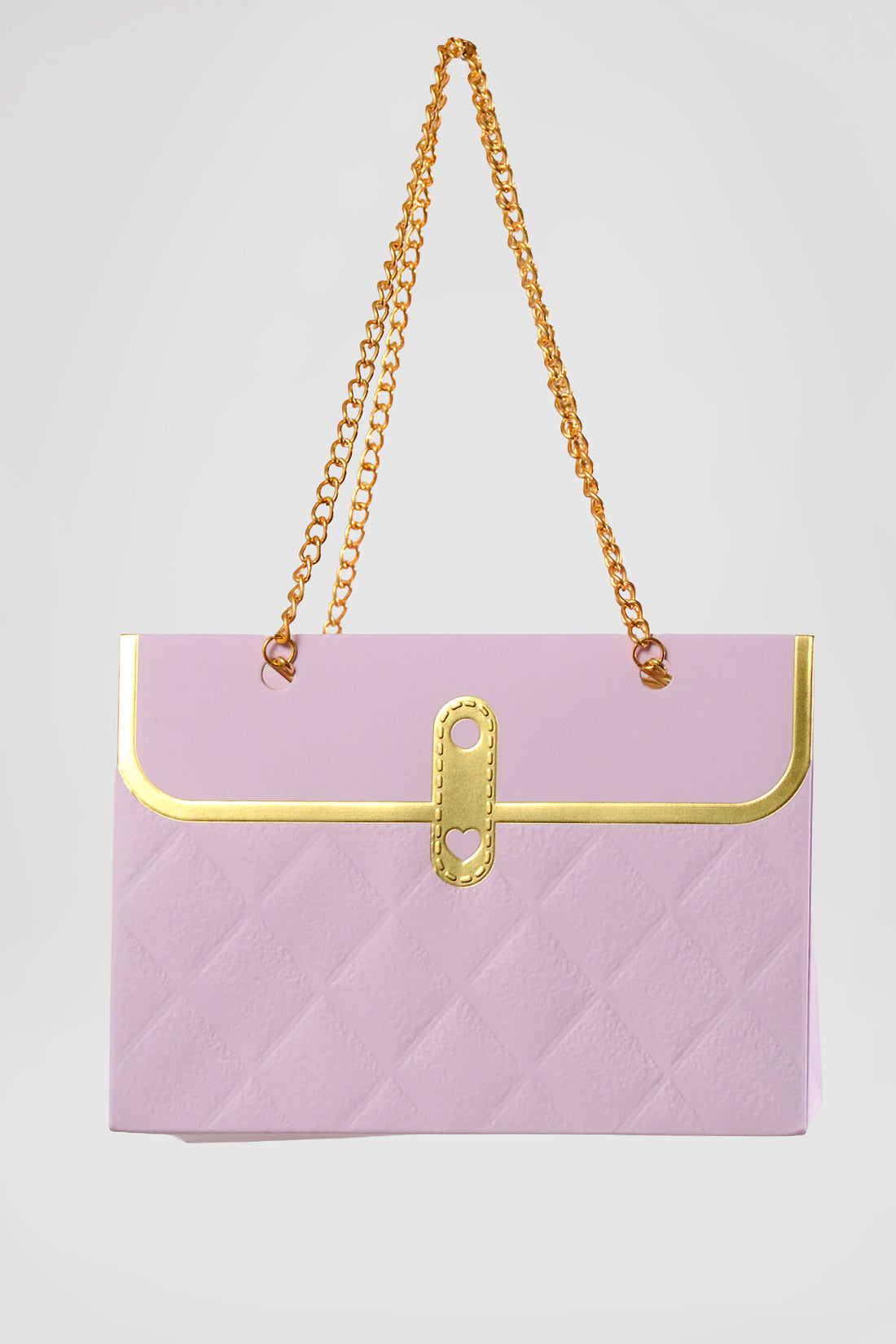 6"x 4" Paper Handbag W/Metal Chain Lavender Pkg/4