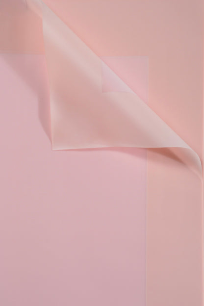 22.5" Flower Wrapping Paper W/Edge Light Pink Pkg20