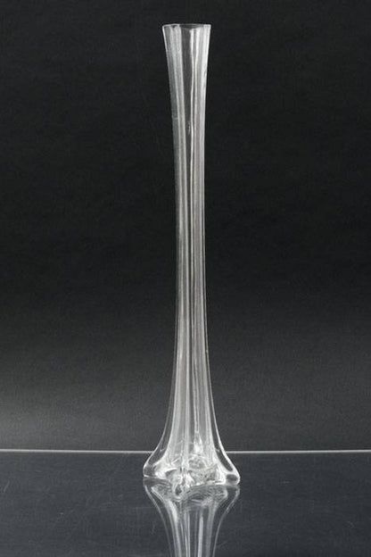 20" Eiffel Tower Glass Vase Clear