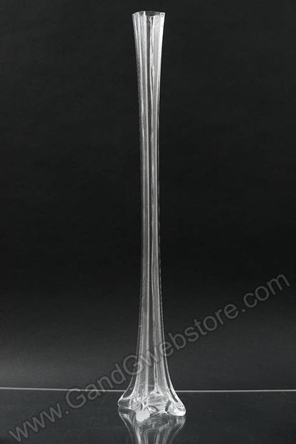 28" Eiffel Tower Glass Vase Clear