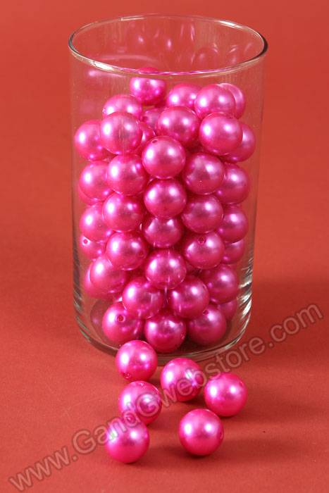 18mm Abs Pearl Beads Hot Pink Pkg(500g)