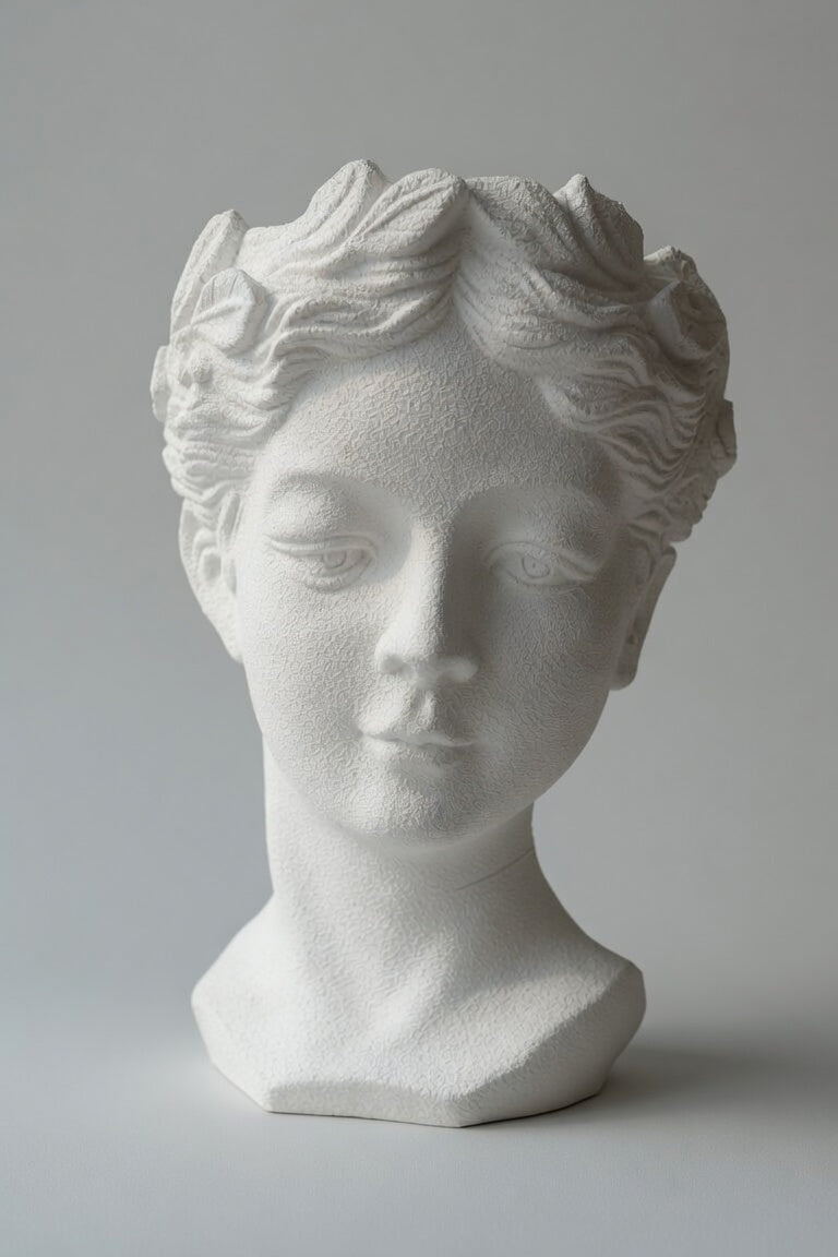 24" Human Head Vase White