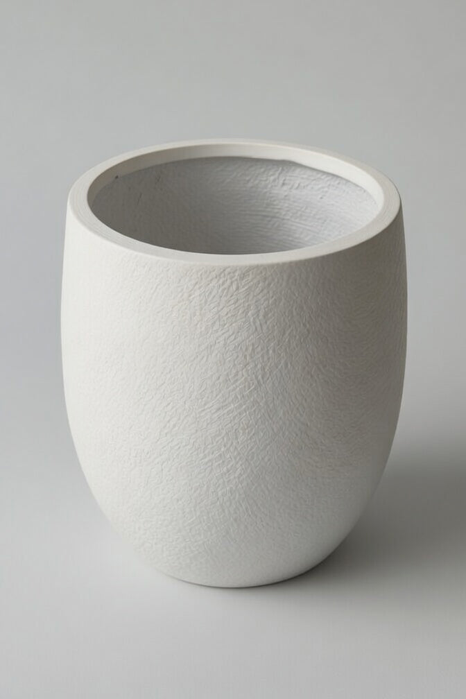10.5" X 12.5" Round Pot White