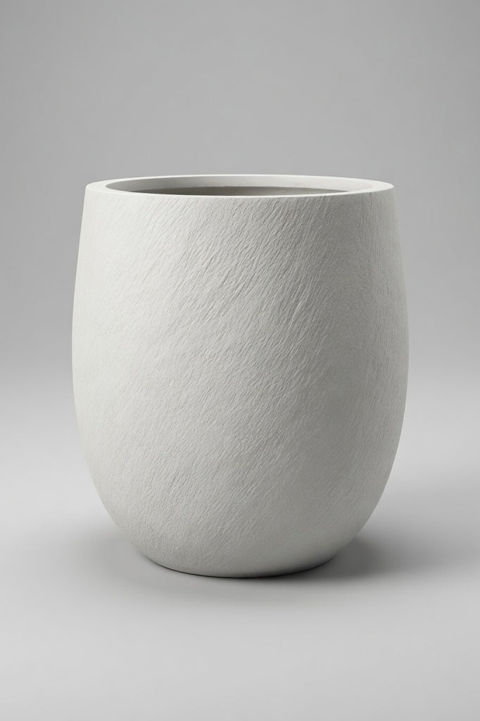 14" X 15.5" Round Pot White