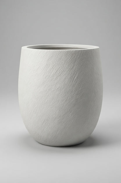 14" X 15.5" Round Pot White