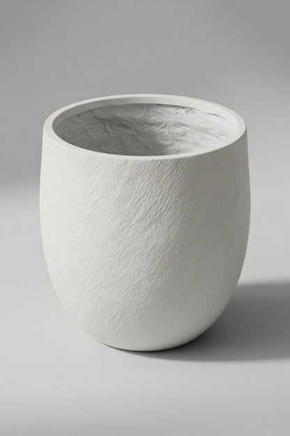 14" X 15.5" Round Pot White