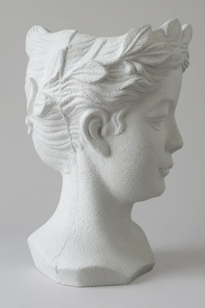 24" Human Head Vase White