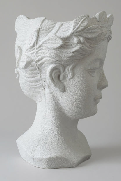 24" Human Head Vase White