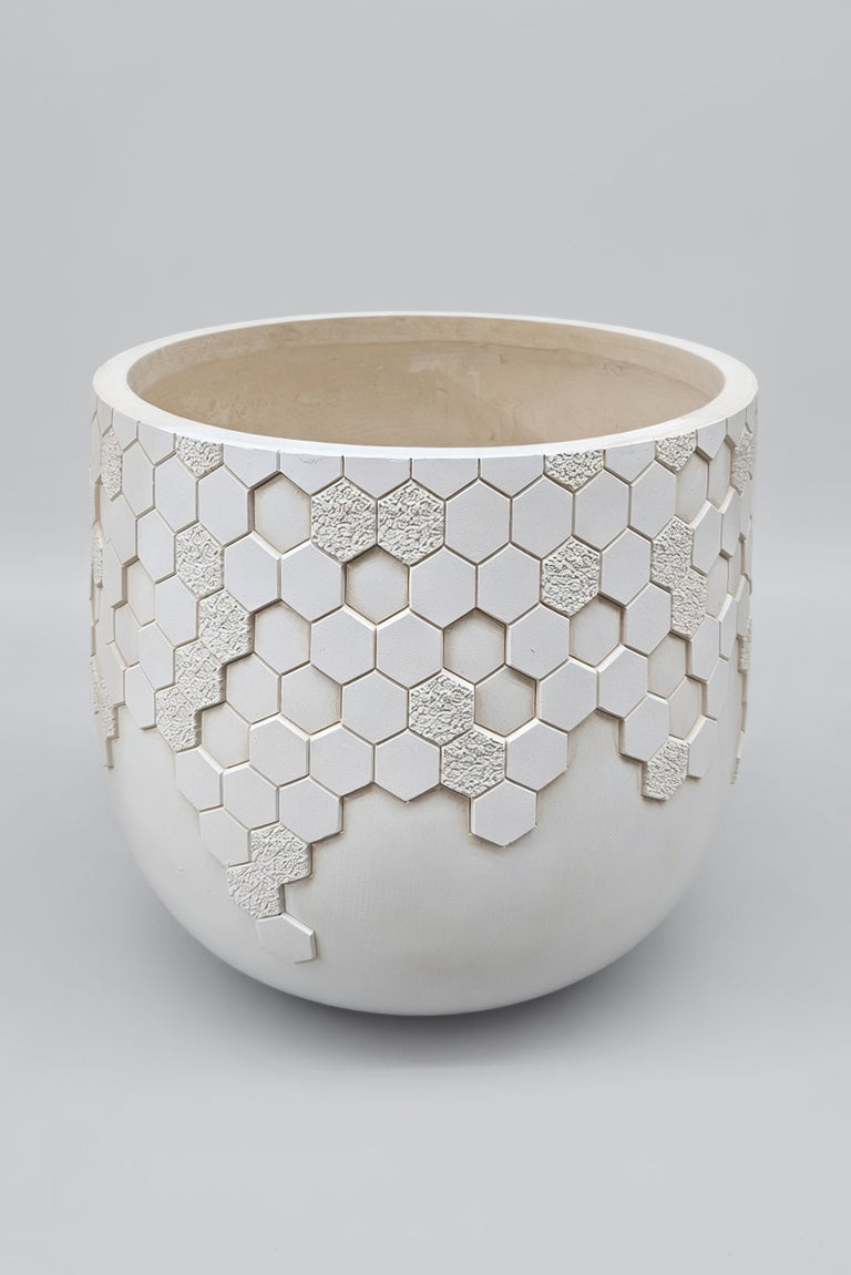 9.5" X 9" Round Pot White