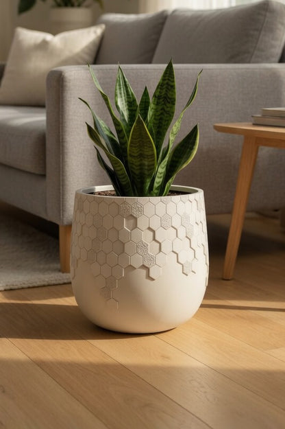 19" X 16.5" Round Pot White