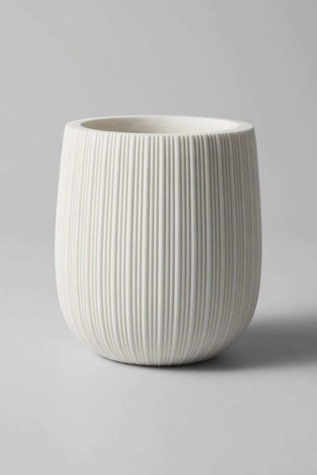 8.5" X 10" Round Pot White