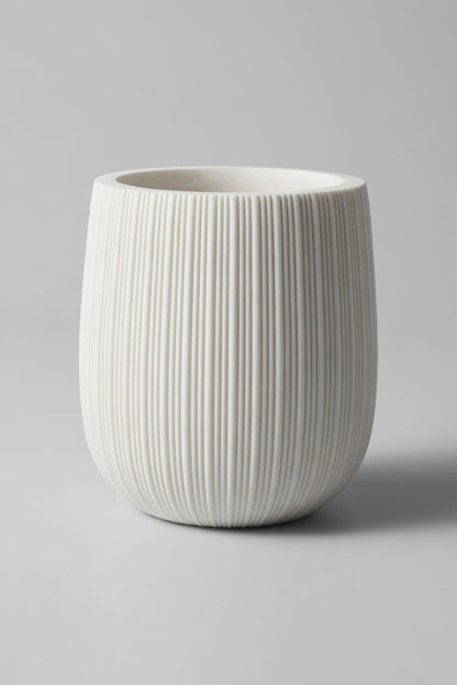 8.5" X 10" Round Pot White