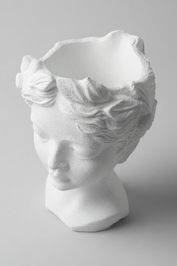 24" Human Head Vase White