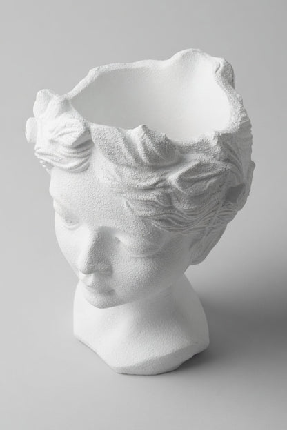24" Human Head Vase White