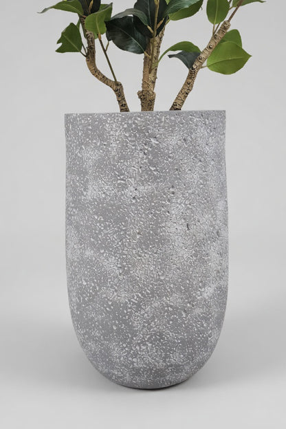 13.75" X 21.5" Round Pot Grey