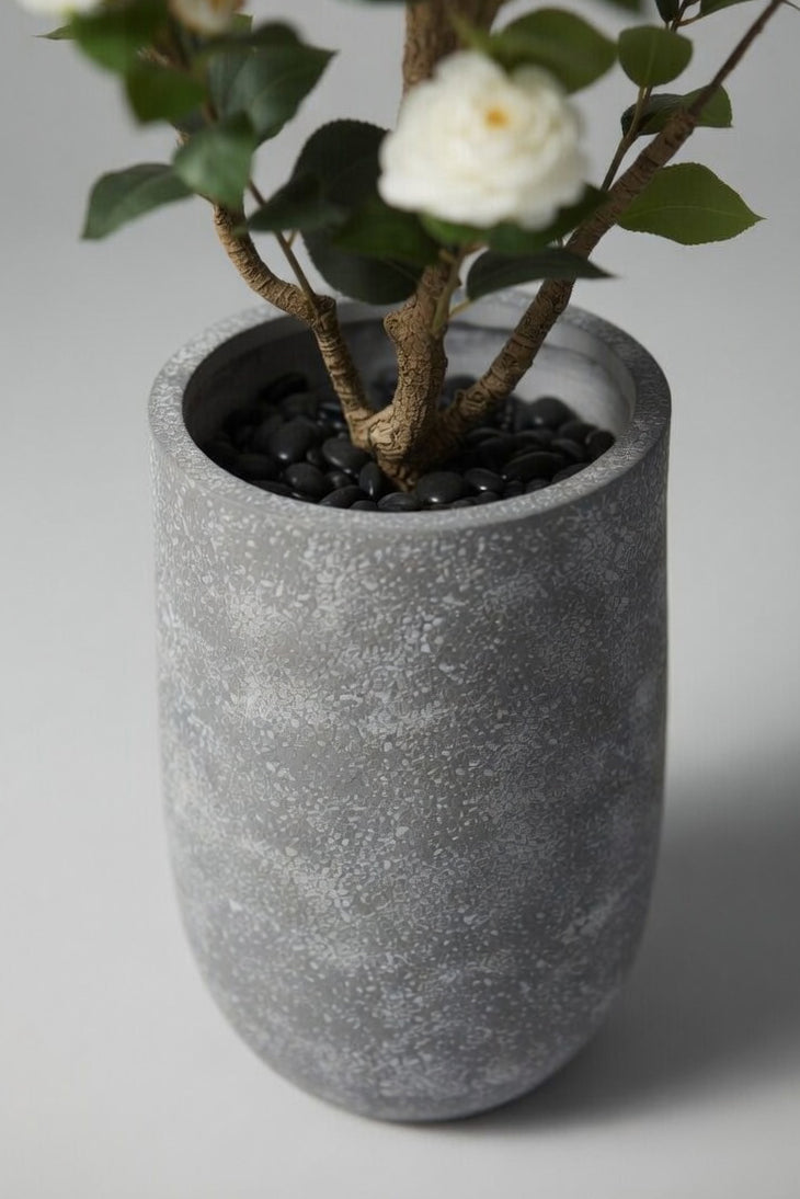 13.75" X 21.5" Round Pot Grey