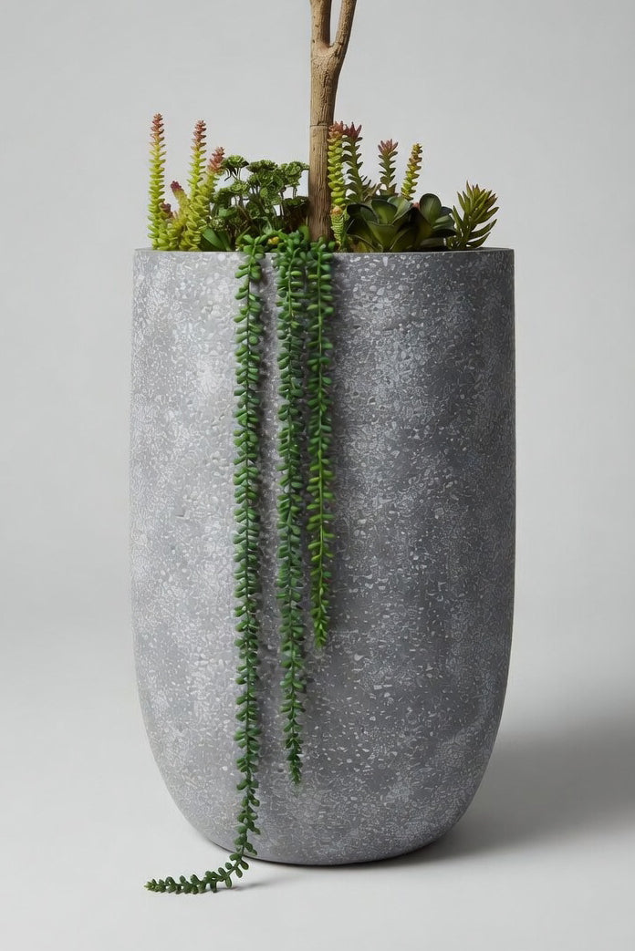 17.75" X 26.75" Round Pot Grey