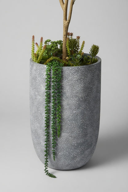17.75" X 26.75" Round Pot Grey