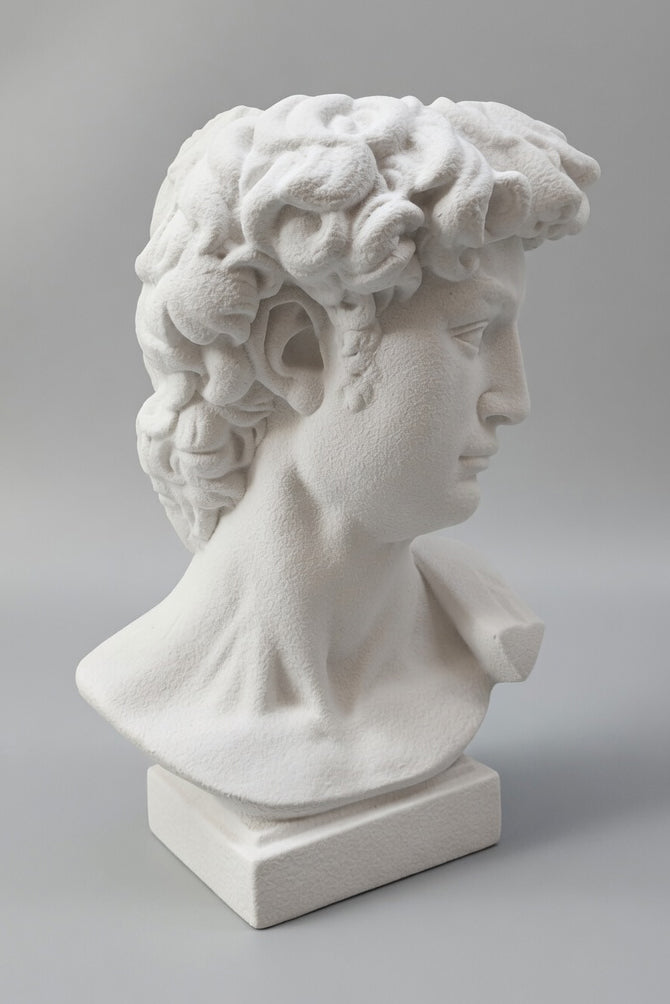 24.5" Human Head Vase White