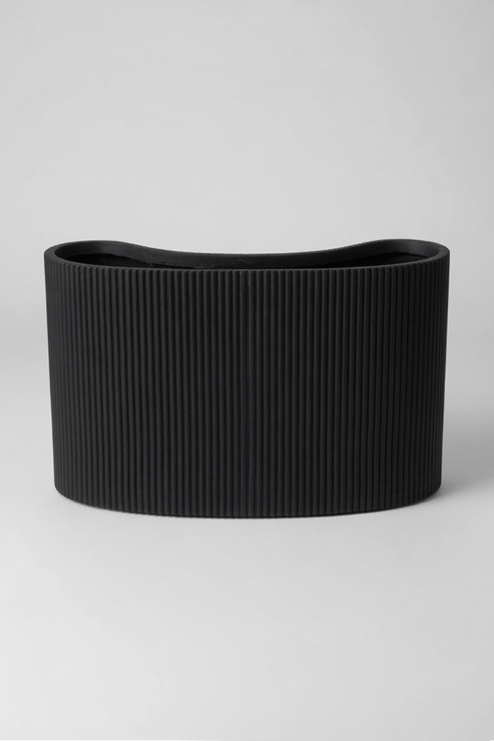 26"L X 16"H Wavy Long Planter Black