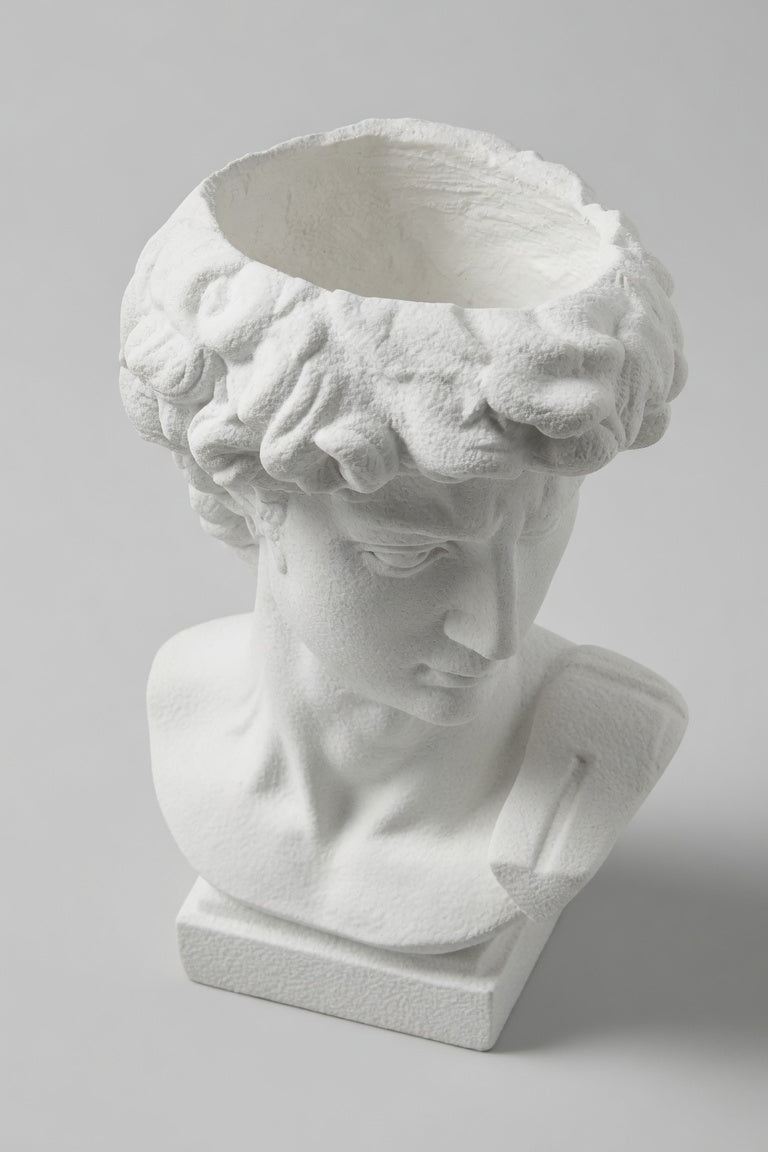 24.5" Human Head Vase White